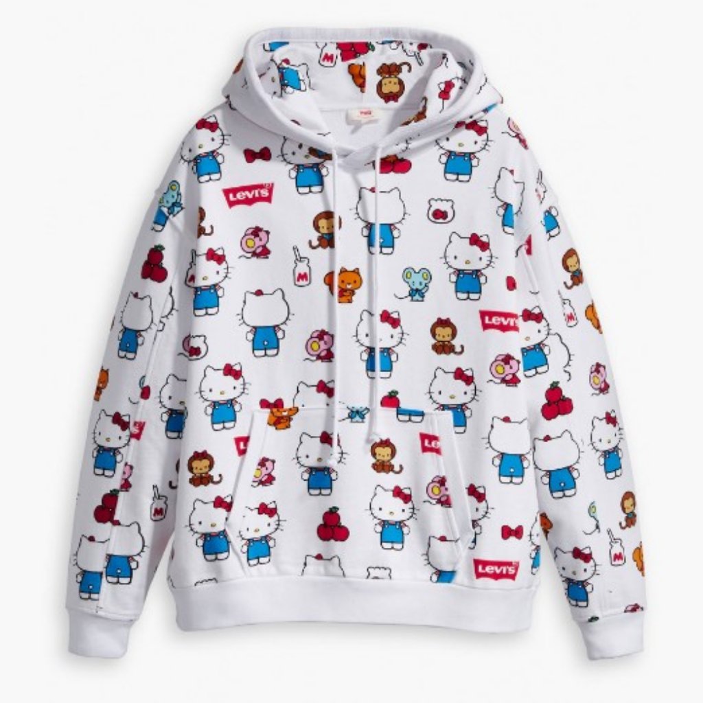 Levi's X Hello Kitty Unbasic Hoodie Size S White Limited Edition Collection